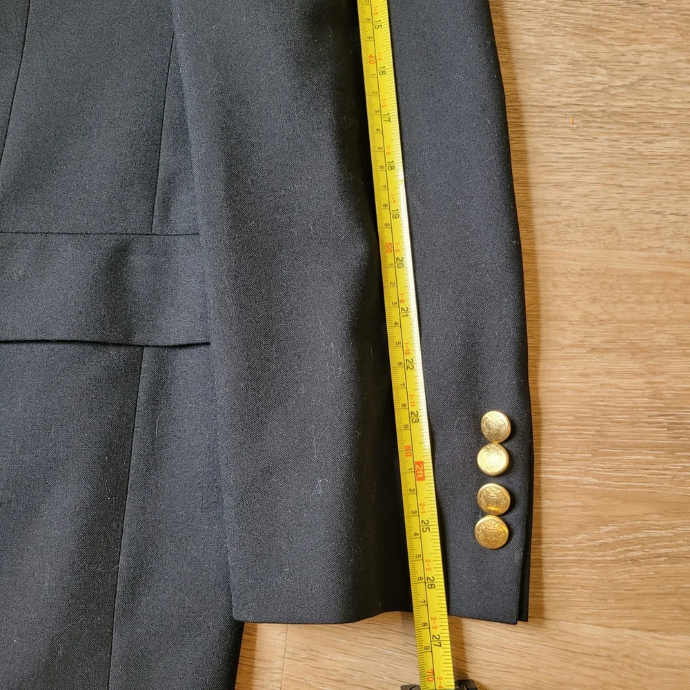 HART SCHAFFNER MARX Classic Black Golde 2-Button Single Rear Vent Blazer - 44L.